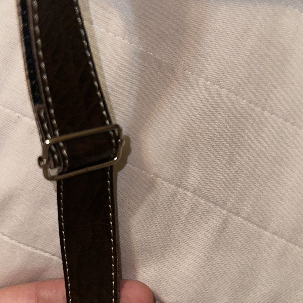 Peruvian Genuine Tooled Graphic Leather Stripe Mini Crossbody Bag - Picture 12 of 12